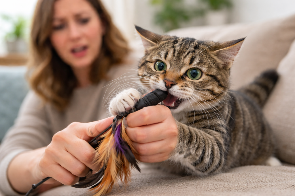 cat bite during play