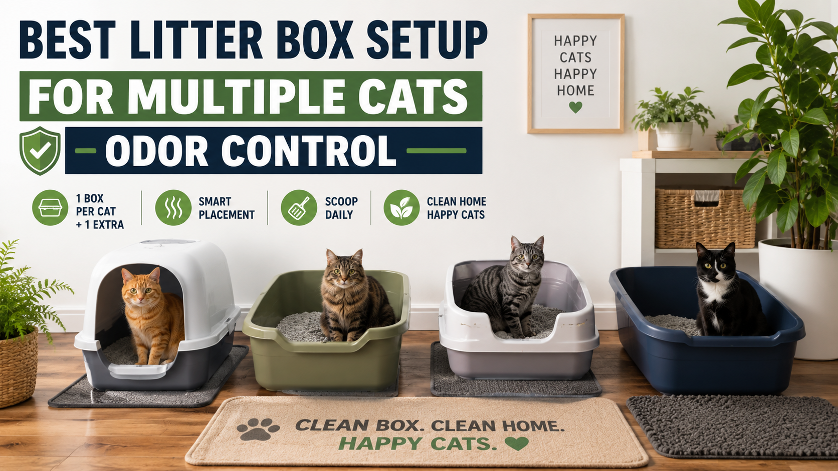 best litter box setup for multiple cats odor control