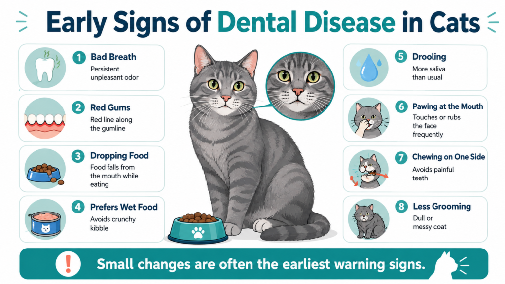early signs of dental disease in cats