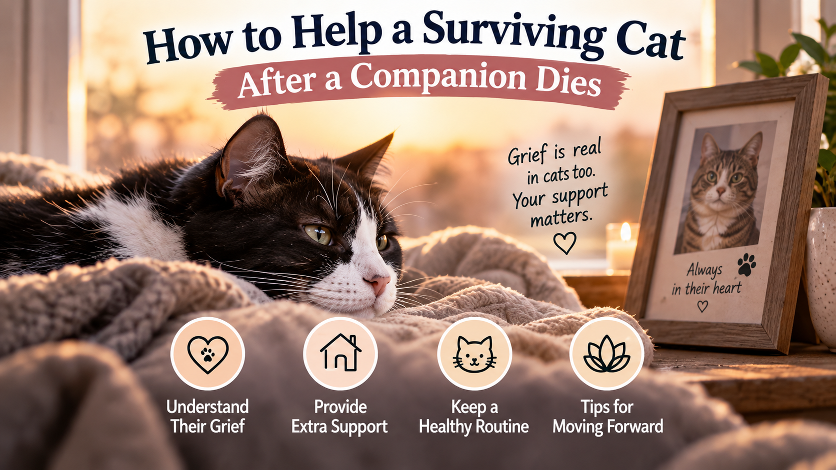 how to help a surviving cat after a companion dies